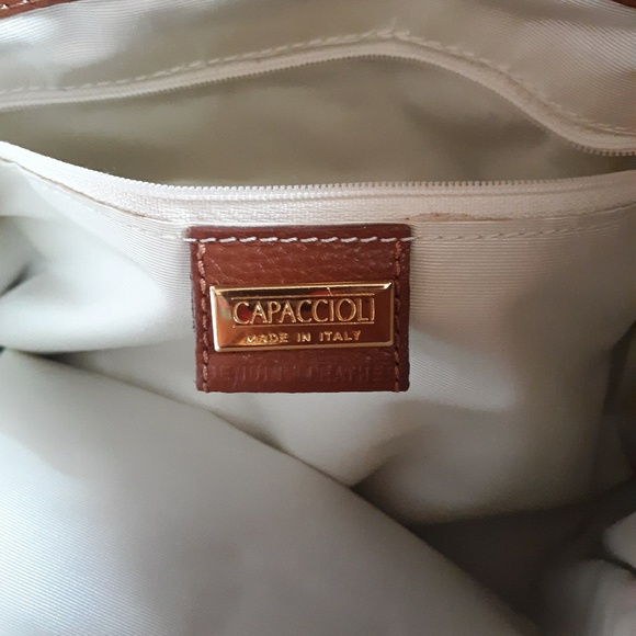 🌺CAPACCIOLI PEBBLED LEATHER Handbag - Picture 4 of 4
